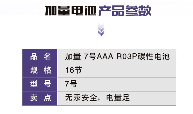 加量 7号AAA R03P碳性电池*16粒 无汞更安全 空调电视机遥控器鼠标挂钟干电池1.5V