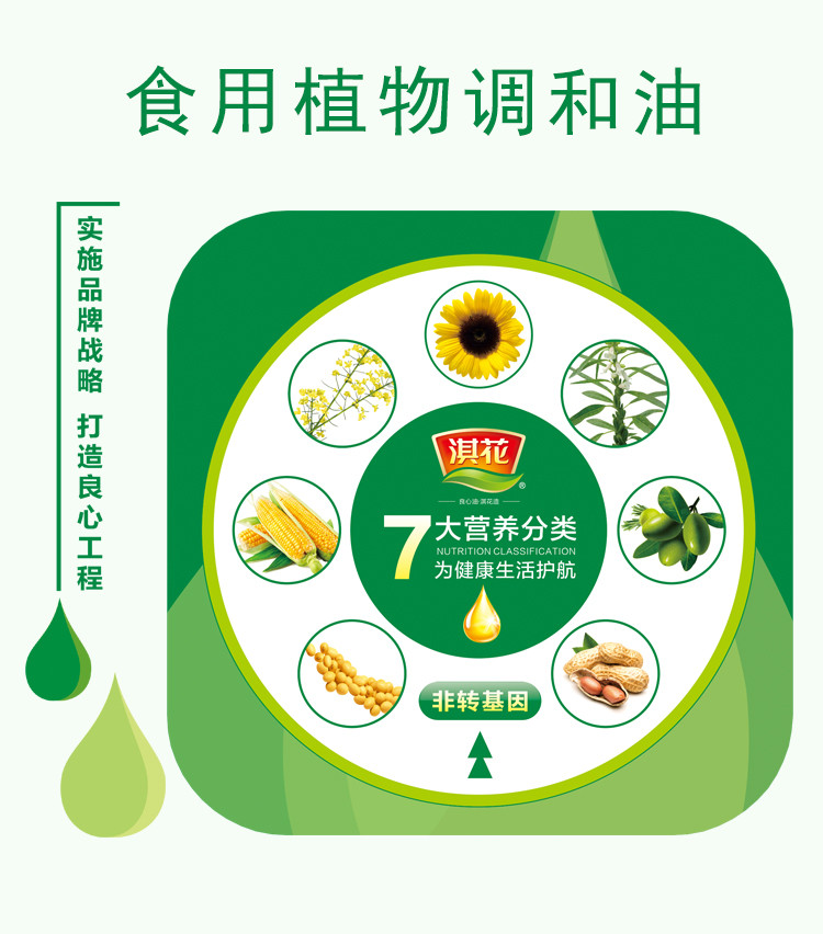 淇花 食用植物调和油（非转基因）5L 食用调和油食用桶装