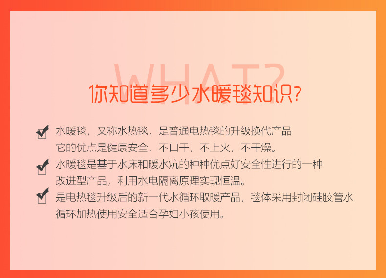 荣事达R2629水暖电热毯学生宿舍单人家用三双人加大电褥子水暖炕水循环180×200cm