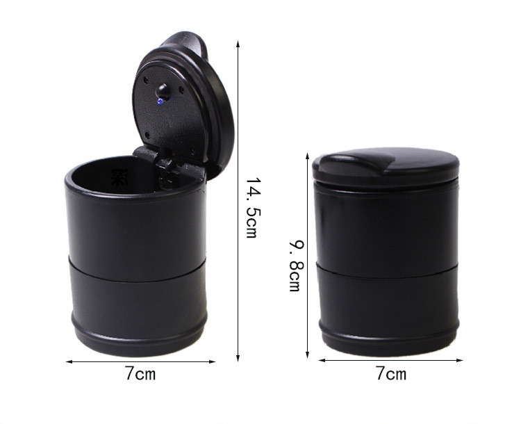 车载烟灰缸汽车用品带LED灯创意夜灯耐高温4S带盖通用烟缸