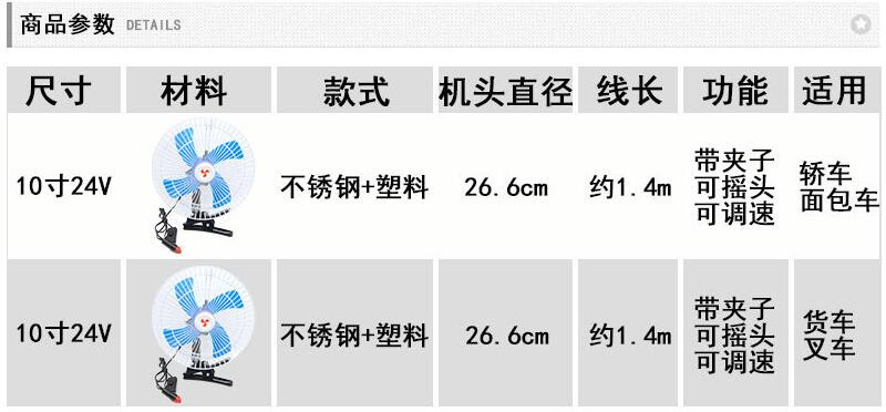   汽车载用电风扇 金属可调速可摇头 夏季电风扇【点烟器插头】