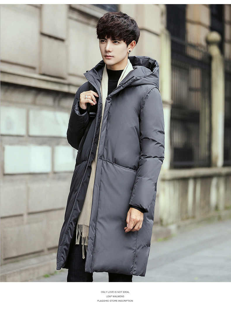 冬季韩版新款羽绒服加厚连帽防水拉链男士外套