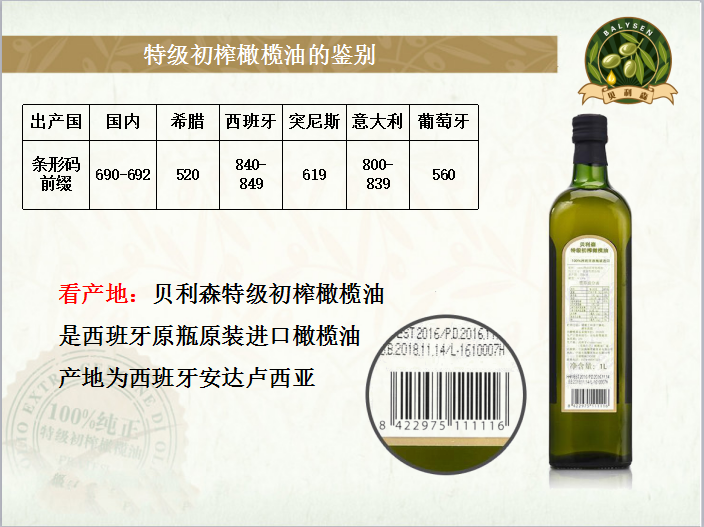 贝利森 西班牙原瓶装进口100%特级初榨橄榄油500ML*2孕妇专用橄榄油 原装进口食用油