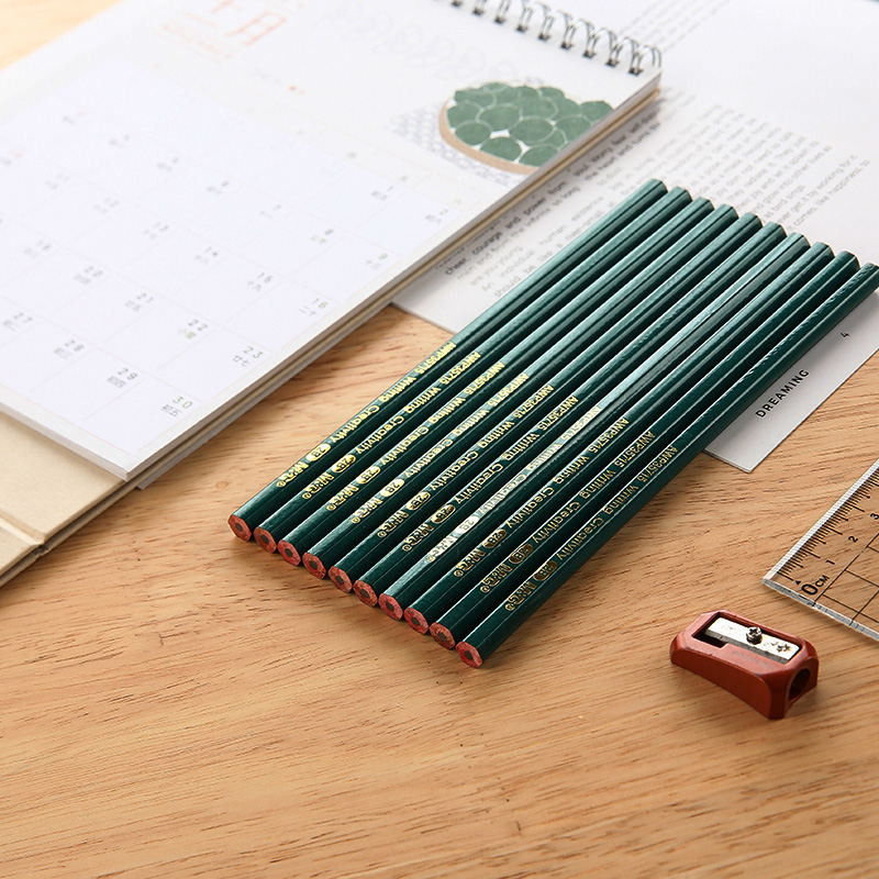 晨光/M&amp;G 2B铅笔 35715六角木杆学生绘图铅笔10支装 买赠橡皮