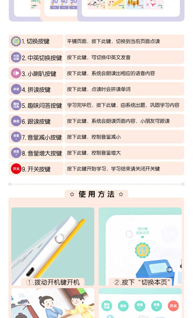 得力/deli 83653有声点读本(黄)(盒)快乐学习认知世界中英双语USB充电