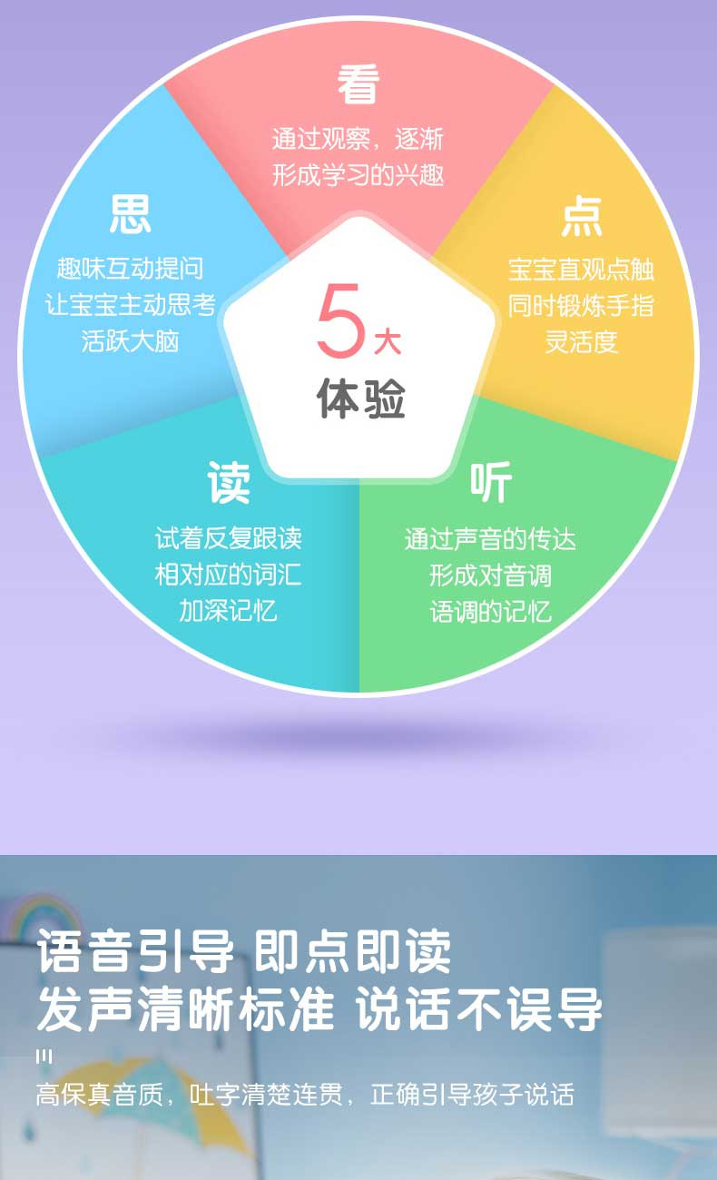 得力/deli 83653有声点读本(黄)(盒)快乐学习认知世界中英双语USB充电