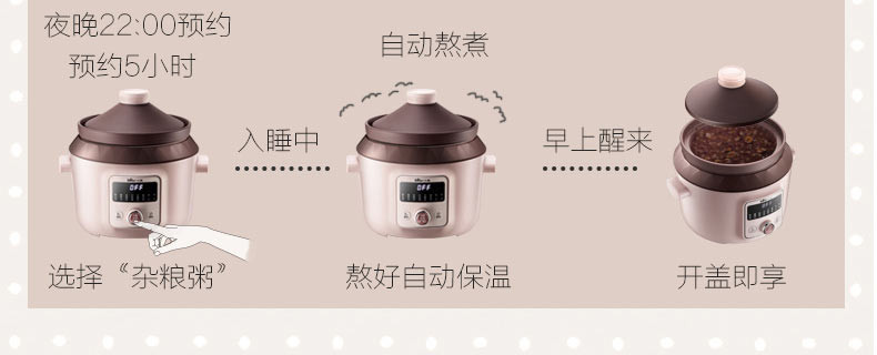 小熊（Bear）养生煲汤煲陶瓷砂锅紫砂锅全自动炖锅DDG-D40F1