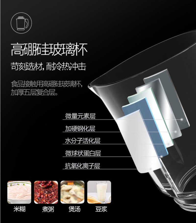 美的/MIDEA MJ-BL12K31破壁机加热家用多功能全自动料理豆浆辅食