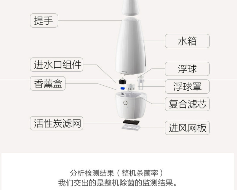 小熊JSQ-B40P1家用静音卧室大容量孕妇婴儿空气落地式加湿器净化香薰机