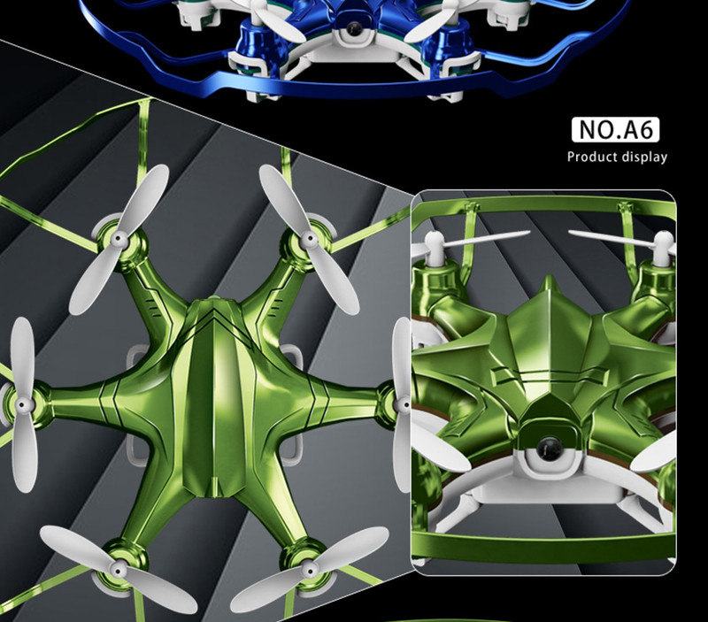 Attop雅得迷你六轴飞行器耐摔遥控飞机无人直升机儿童玩具男孩航模礼物YDA6绿色 官方标配