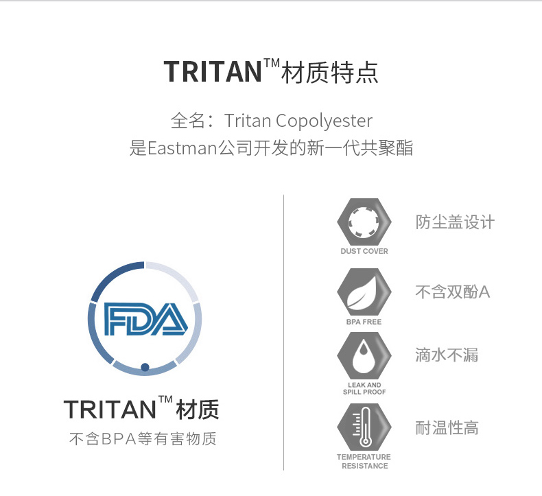 BTIF美国运动水杯便携夏天大容量水壶男户外太空杯健身塑料水瓶女B000106STR