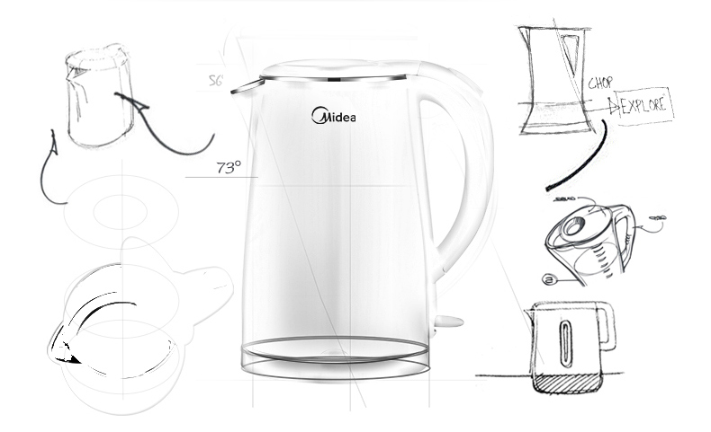 美的/MIDEA MK-HJ1505A电热水壶家用不锈钢自动断电防烫烧水壶