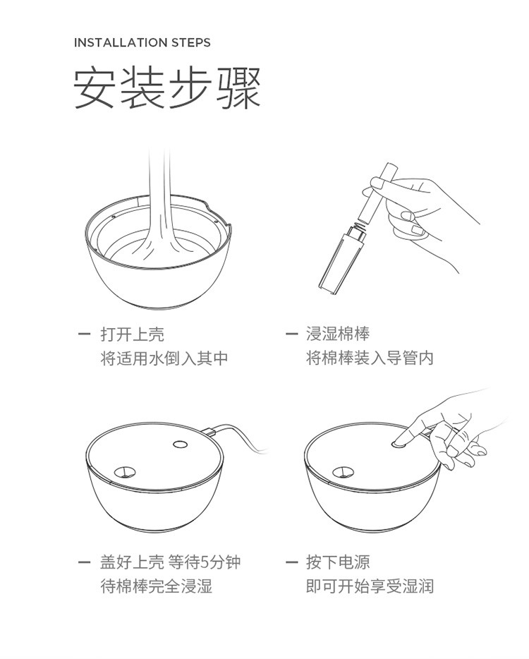 素乐 加湿器家用静音卧室迷你小型大容量办公室桌面脸部补水仪可爱车载车usb喷雾加湿器H1