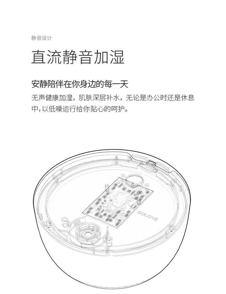 素乐 加湿器家用静音卧室迷你小型大容量办公室桌面脸部补水仪可爱车载车usb喷雾加湿器H1