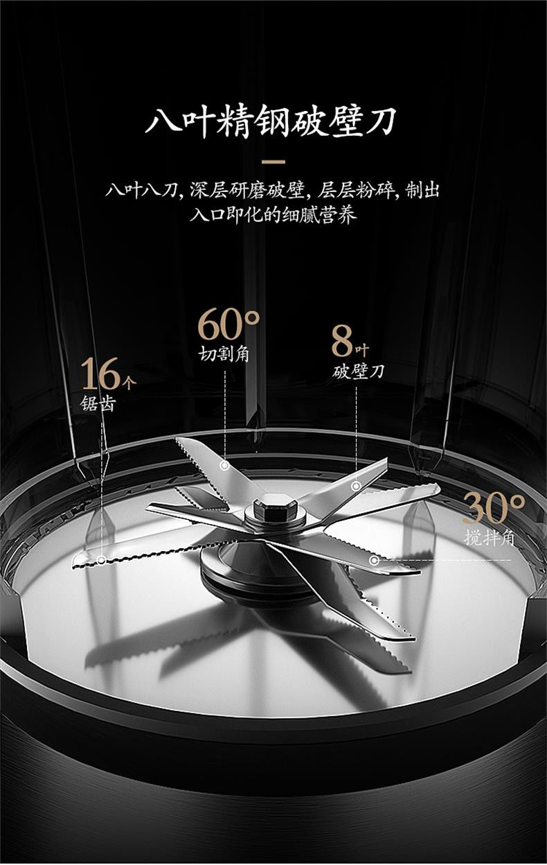 韩国现代（HYUNDAI）多功能破壁机豆浆机料理机QC-LL2431