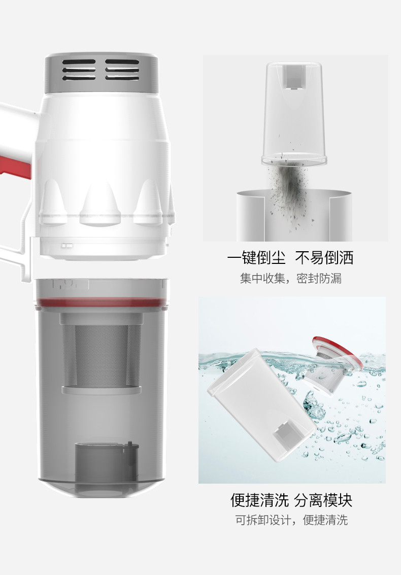 宝家丽 吸尘器家用手持推杆两用吸尘器大吸力 BX-516