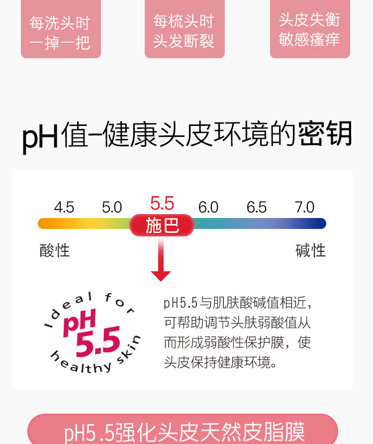 施巴 温和洗发水400ml 无硅油洗发露 洗发液 弱酸配方呵护头皮 强韧发丝