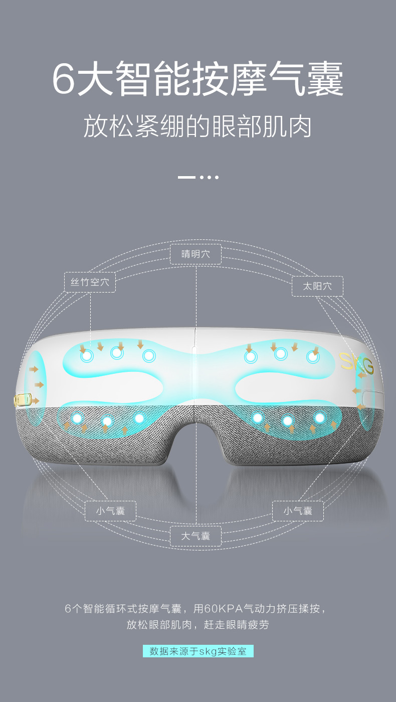 SKG 眼部按摩仪护眼仪智能眼睛按摩器缓解疲劳加热敷E3