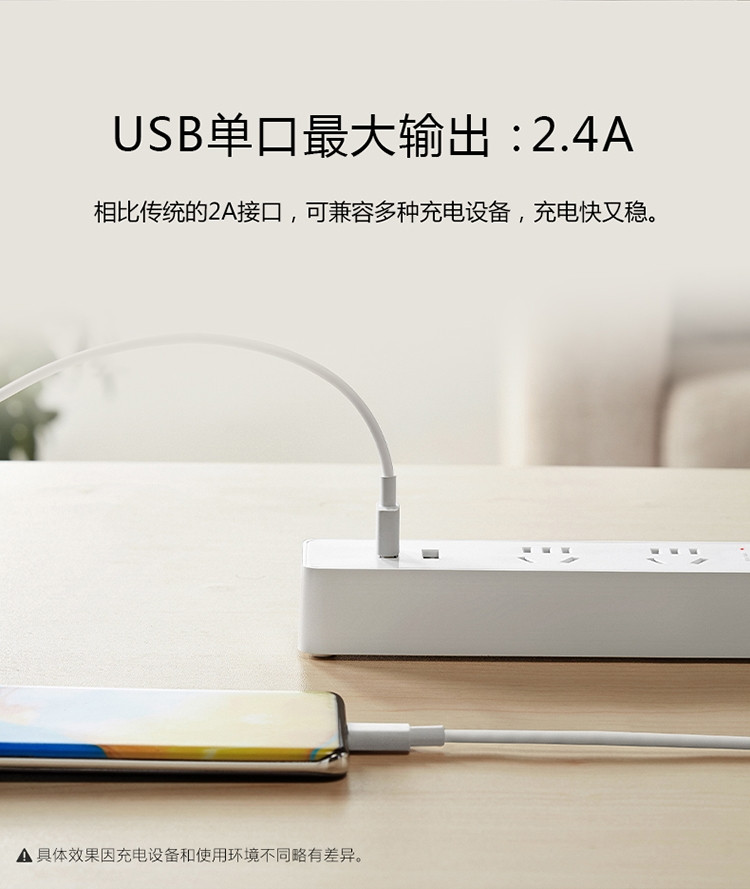公牛（BULL)USB插座接线板GNV-UUA122智能插排转换器拖线插板1.5M
