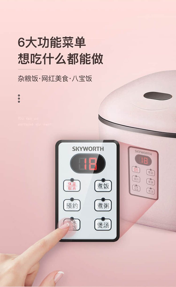 创维/SKYWORTH 智能电饭煲3L迷你多功能24小时预约F26	