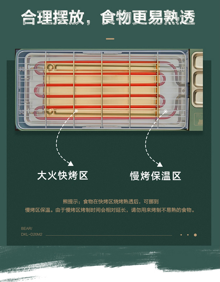 小熊 电烤炉电烧烤炉烧烤架家用烤串烤肉一体烤肉DKL-D20M2