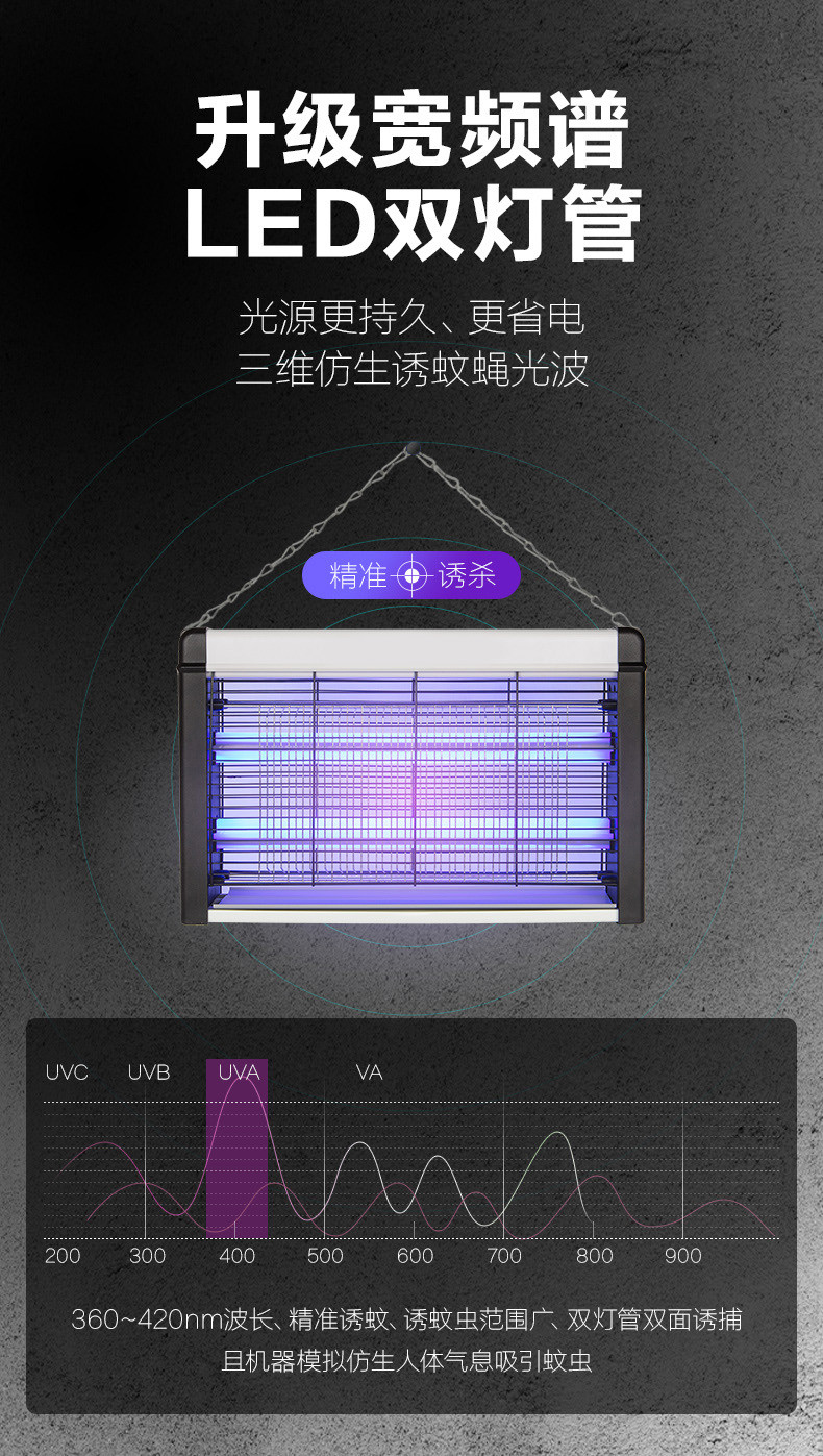 【券后49元】吾须里商用家用灭蚊灯驱蚊灯杀蚊灯灭蝇灯灭蚊器电击式防蚊子苍蝇神器电蚊器4W捕蚊器