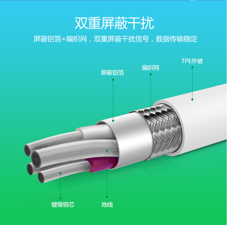 公牛/BULL 数据线0.8米快冲安卓数据线J5C08