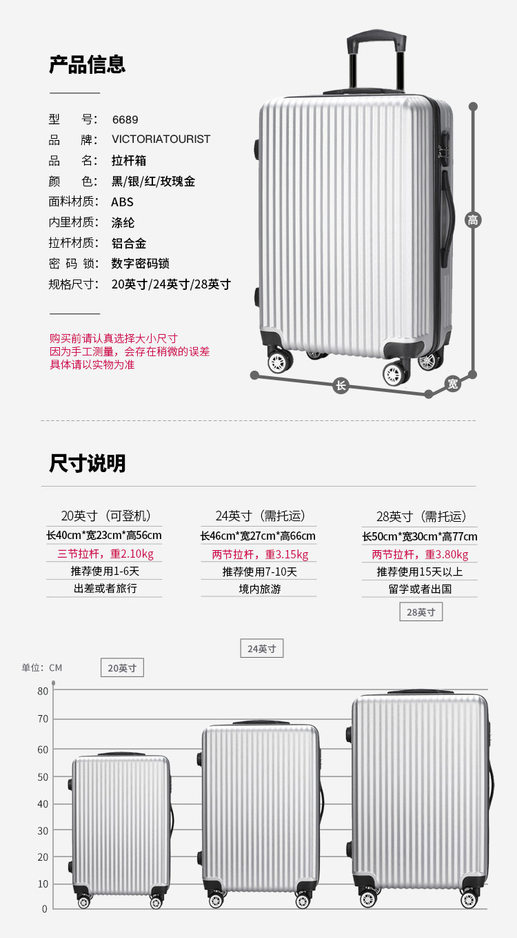  斯高高尔夫（SCOGOLF）拉杆箱20英寸万向轮行李箱男6689