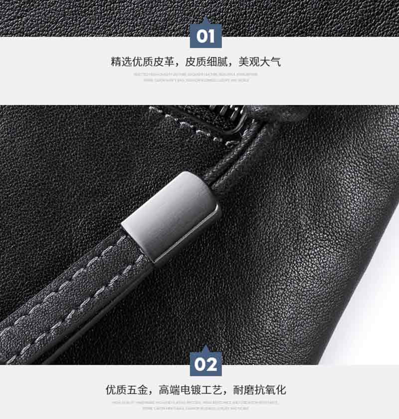 皮尔卡丹 手包时尚潮流男士包大容量软皮手抓包W9A175017-15A