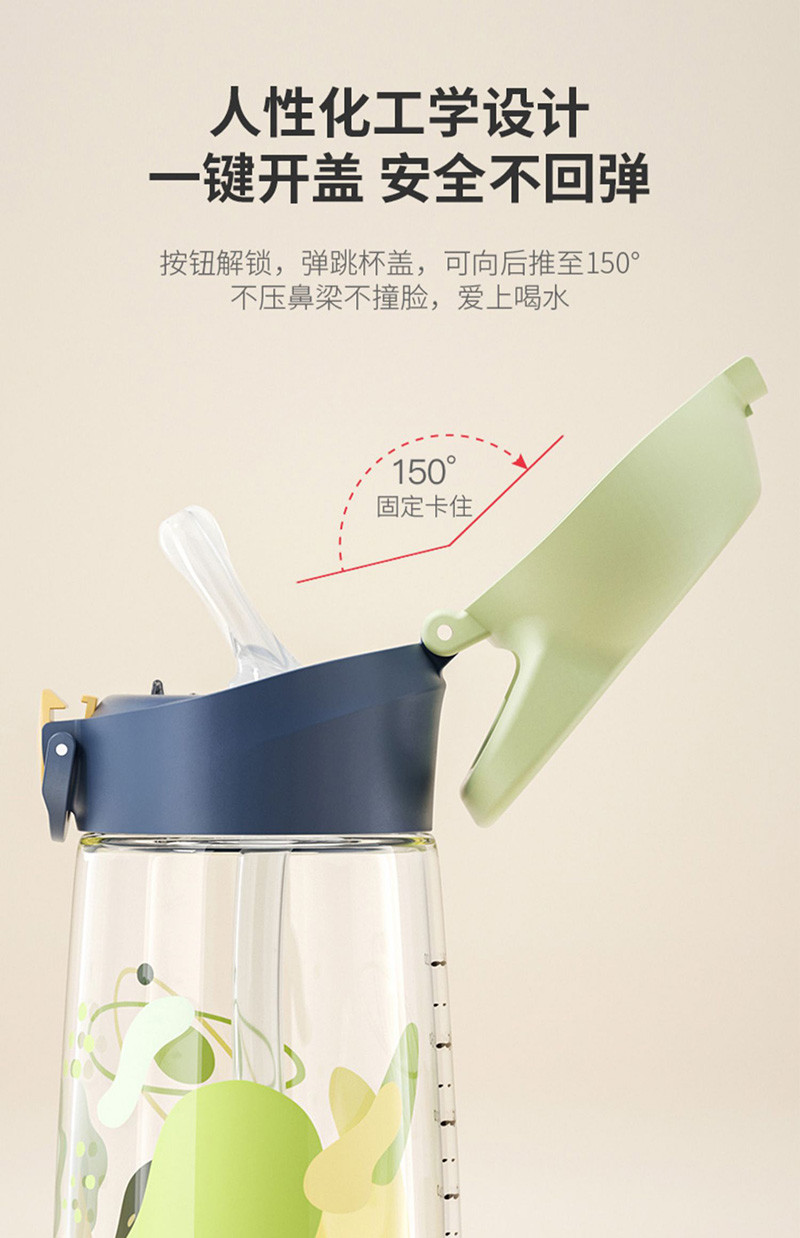 BTIF 儿童奶嘴吸管水杯480ml塑料喝水杯B000124STR