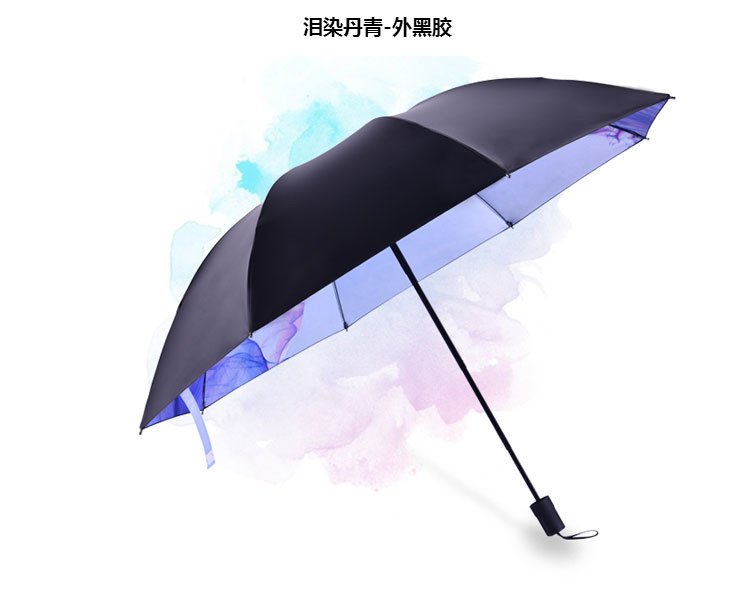  羚羊早安 原创品牌 纪念插画伞 手绘黑胶防晒 遮阳伞 晴雨伞