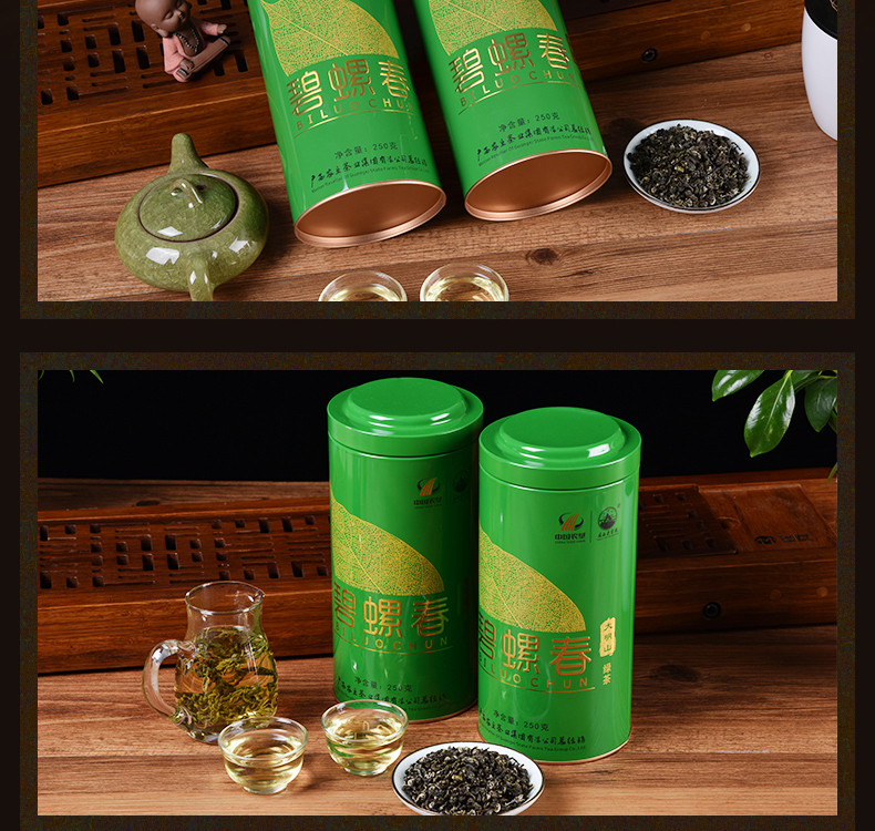 新茶【中国农垦】大明山 广西农垦茶叶 一级碧螺春 绿茶礼盒装 250g