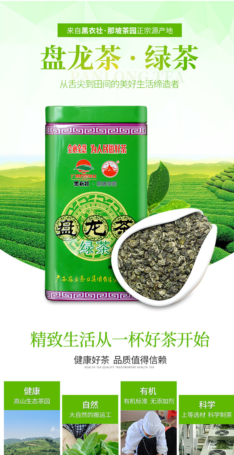 【中国农垦】大明山  广西特产 农垦茶叶 质量可追溯  春茶 绿茶 盘龙茶100g