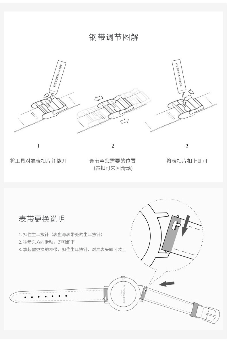 Victoria • Hyde 切尔西系列时尚男士手表 气质小众男士钢带腕表