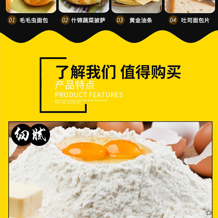 【中国农垦】北大荒亲民食品 高筋面包粉1.25kg 蛋糕披萨粉烘培原料