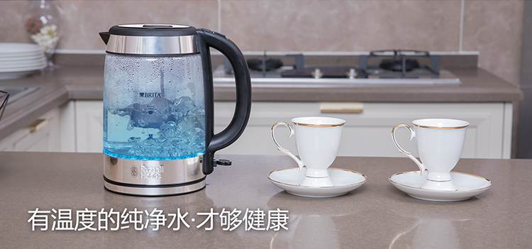 领豪电热水壶 含过滤芯净水器 玻璃烧水壶1.5L