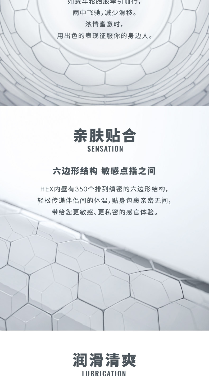 LELO HEX避孕套情趣型透薄润滑安全套男女用情趣型成人性情趣用品3片装