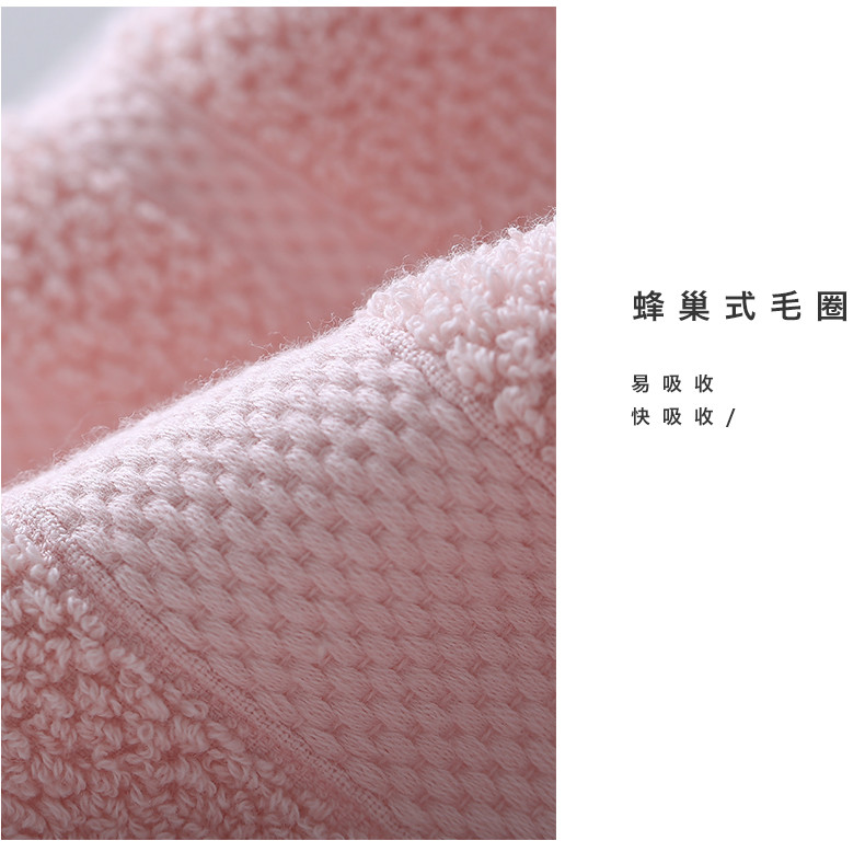 三利  鲁道夫抗菌毛巾棉洗脸家用吸水毛巾2条装 蓝色+浅桃色