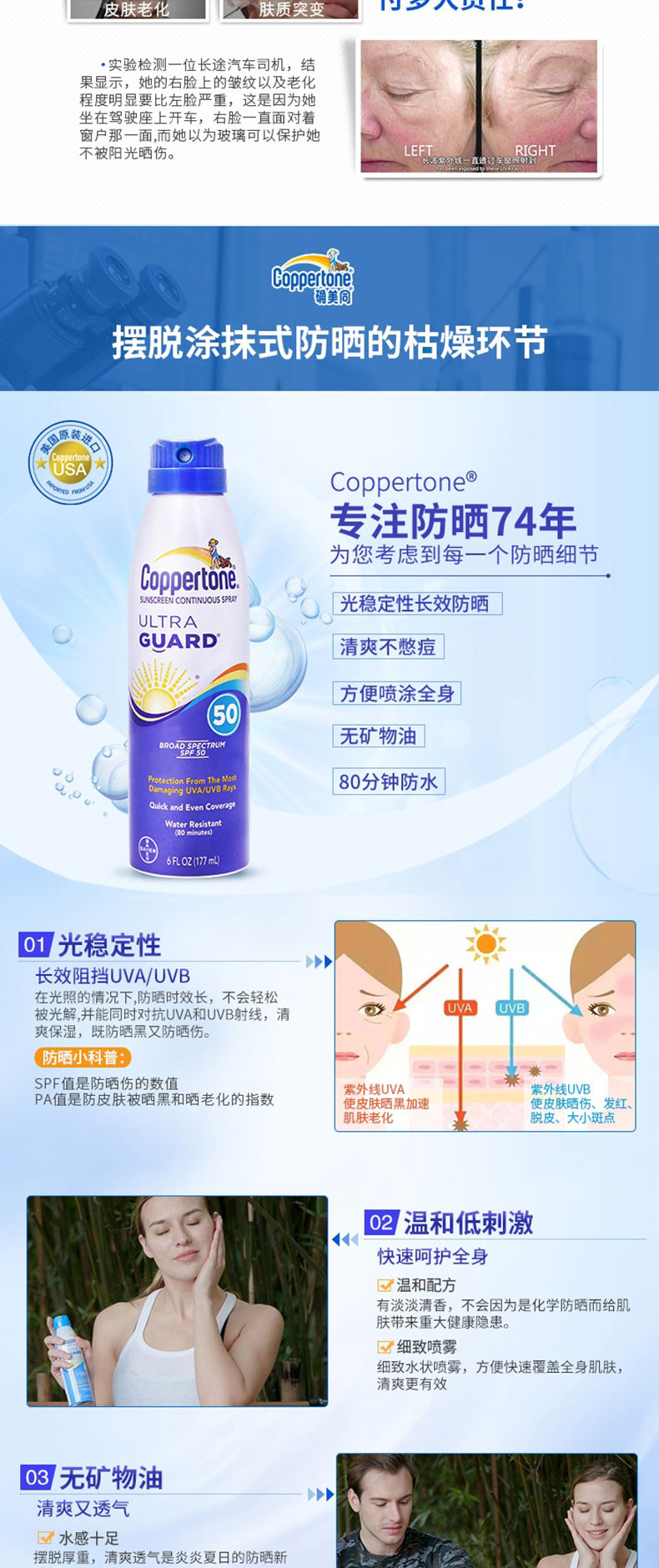 确美同®透薄清新防晒喷雾SPF50 PA+++ 177ml （喷雾）