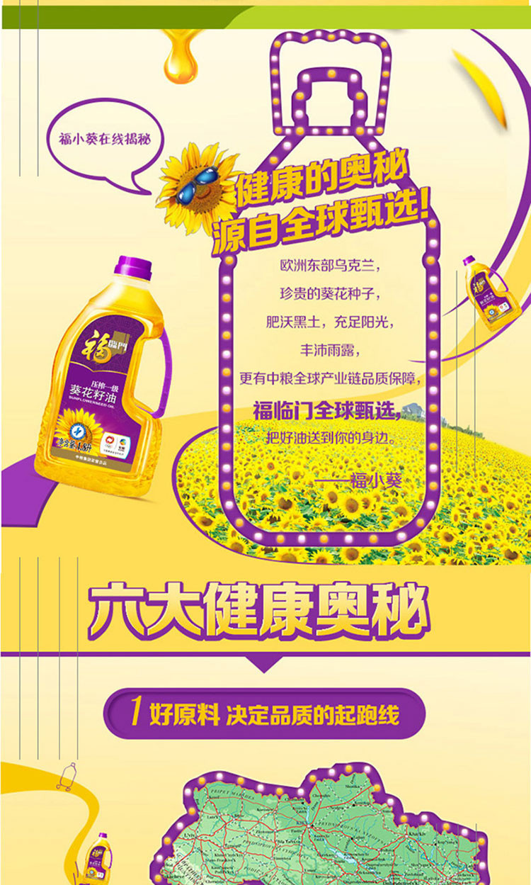 福临门 葵花籽油黄金礼盒1.8L*2