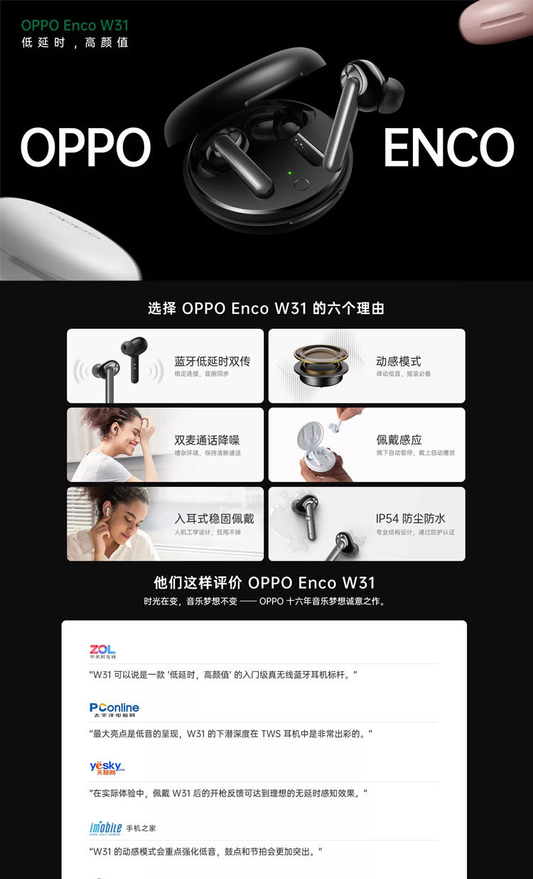 OPPO Enco W31 真无线蓝牙耳机