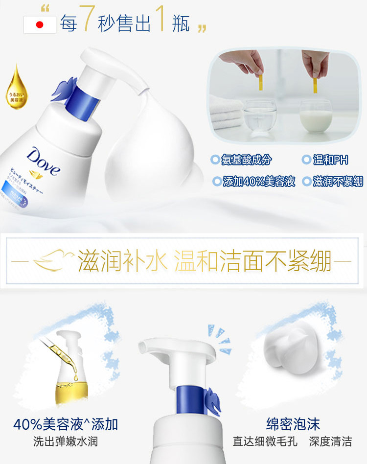 多芬/DOVE 润泽洁面泡泡160毫升*3