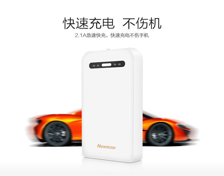 纽曼 移动电源/充电宝 双USB输出 便携  10000mAh 素雅版A100