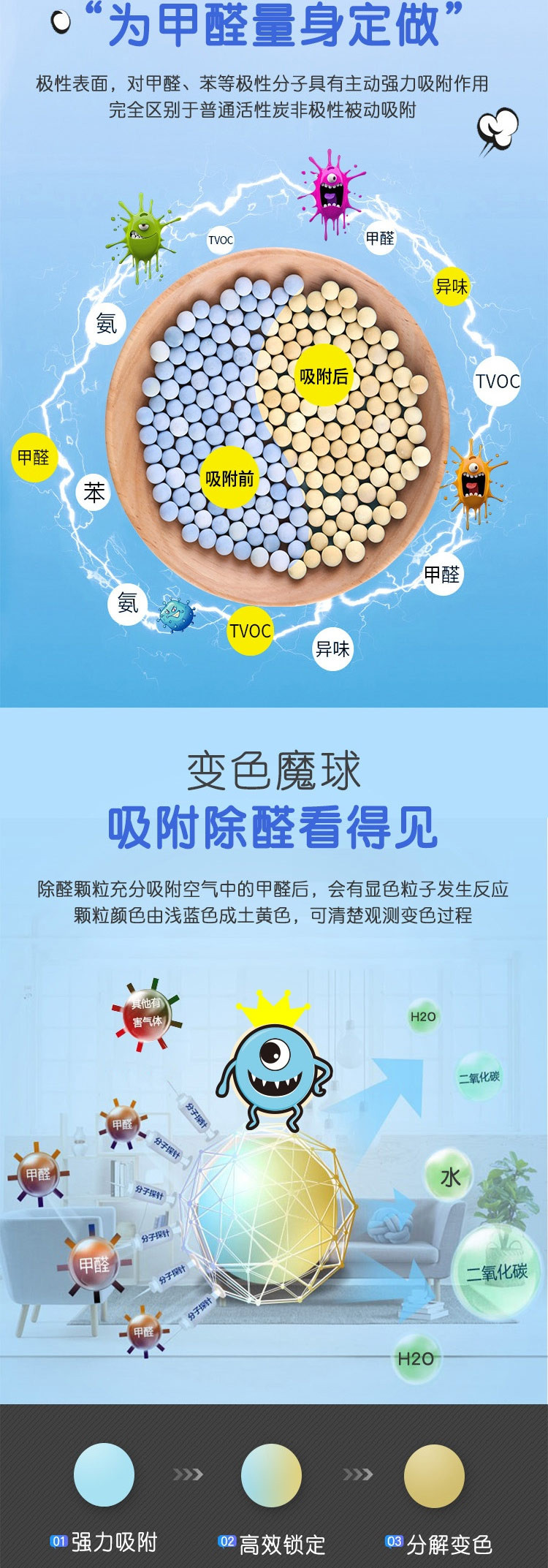 绿之源 Air Fresh除醛变色魔球1000g除臭去异味防潮竹炭碳包Z-2675