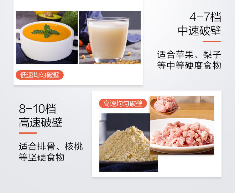 苏泊尔/SUPOR破壁机智能预约家用料理机榨汁机豆浆机辅食机绞肉机果汁机加热搅拌研磨多功能JP728