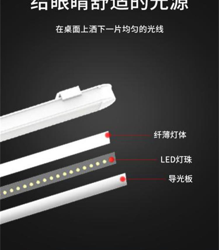 好视力 led灯大学生宿舍神器灯管led台灯学习寝室USB TG102-TS