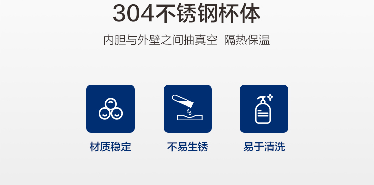 乐扣乐扣 智富保温杯不锈钢茶杯保温450ML便携商务男女马克杯蓝色 LHC4234