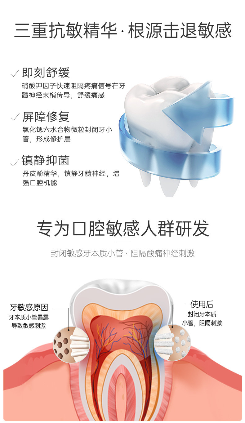 冰泉冰泉抗敏口香牙膏套装120g/支×2