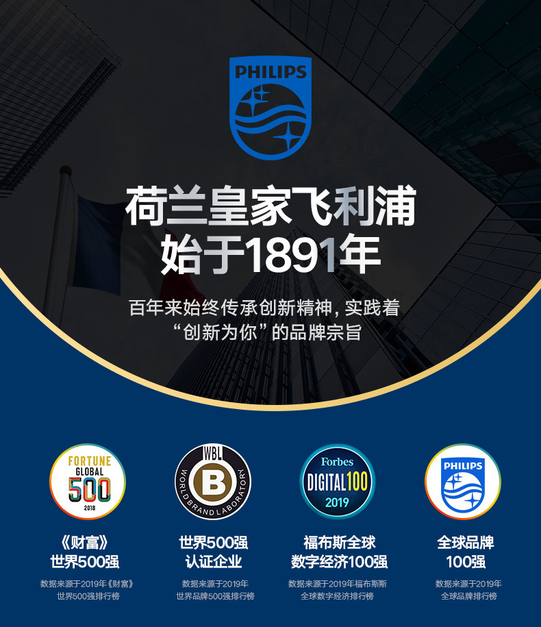  飞利浦/PHILIPS 手电筒强光远射 超长续航超亮充电便携户外