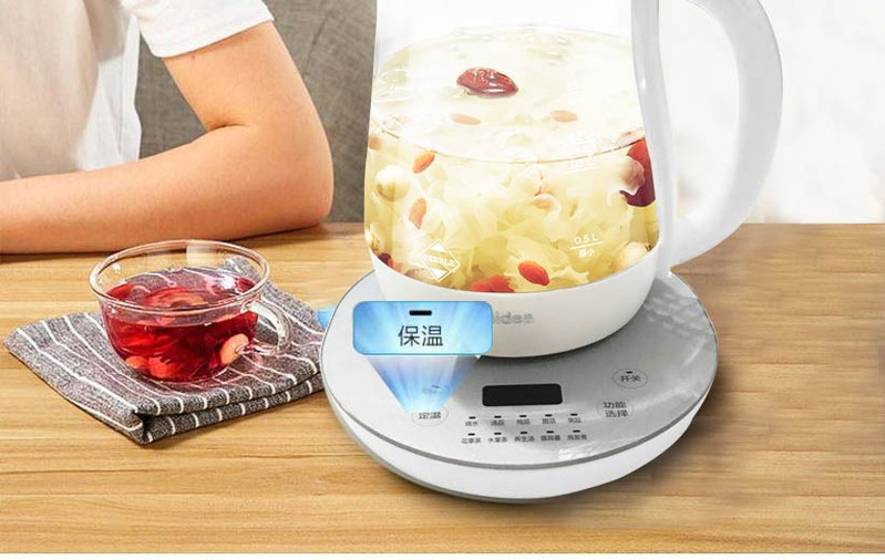 美的（Midea）养生壶1.5L电水壶烧水壶电热水壶煮茶壶花茶壶煮茶器带滤网GE1511a